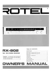 Rotel RX-802 Receiver Owners Manual. Fixed Price $22.24.