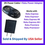 3FT Power Cord + Roku Adapter / Supply Express Premiere. Fixed Price $9.87.