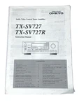 Onkyo & TX-SV727R Audio/video Control Tuner Amplifier Owner Manual. Fixed Price $16.00.