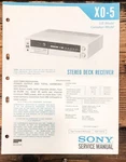 Sony XO-5 Cassette Receiver Service Manual *original*. Fixed Price $19.97.