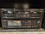 Reduced! Bundled Onkyo Stereo Double Cassette Tape Deck & Tuner Amplifier. Fixed Price $125.00.