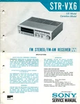 Sony Model STR-VX6 Stereo/ Fm-am Receiver Service Manual. Fixed Price $19.97.