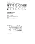 Sony STR-GX9ES STR-GX10ES Receiver Owners Manual. Fixed Price $19.99.