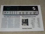 Harman Kardon 730 Receiver Ad, 1973, 2 Pages, Specs, Inside View, Twin Power. Fixed Price $9.99.