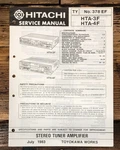 Hitachi HTA-3F HTA-4F Receiver Service Manual *original*. Fixed Price $14.97.