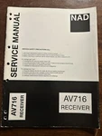 Nad AV716 Receiver Service Manual Original Oem Vintage. Fixed Price $19.99.