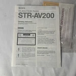 Sony STR-AV200 Manual Operating Instructions. Fixed Price $24.99.