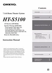 Onkyo HT-S5100 Home Theater System Owners Manual. Fixed Price $22.24.