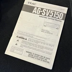 Teac AG-SV5150 AGSV5150 Audio Video Surround Receiver Owners Manual. Fixed Price $24.03.
