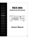 Rotel RSX-965 Surround Receiver Owners Manual. Fixed Price $22.24.