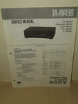 Sony TA-AV490 Service Repair Manual Schematics & Parts List Usa Canada Models. Fixed Price $17.95.