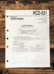 Sony HCD-551 Stereo Supp. Service Manual *original*. Fixed Price $9.97.