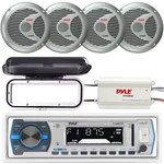 Pyle PLMRB29W Marine Receiver, 4-CHANNEL Amplifier, 4X 6.5" 150W Speakers, Cover. Fixed Price $186.49.