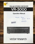 Vector Research VR-3000 Receiver Owners / User Manual *original*. Fixed Price $24.97.