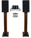 Rockville Blutube AMPLIFIER+5.25" Black Bookshelf SPEAKERS+36" Wood Stands. Fixed Price $334.80.