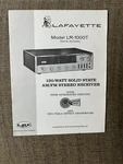 Lafayette LR-1000T Owners Manual Am/fm Stereo Receiver Original. Fixed Price $40.00.