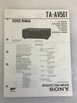 Sony TA-AV561 Original Service Manual Repair Integrated Stereo Amplifier 1996. Fixed Price $16.88.