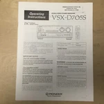 Original Pioneer Owner Operator Manual For The VSX-D705S Receiver. Fixed Price $7.98.