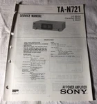 Sony TA-N721 Av Power Amplifier Original Service Manual Schematic M730. Fixed Price $27.95.