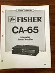 Fisher CA-65 Integrated Amplifier Service Manual *original*. Fixed Price $18.98.