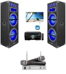 Technical Pro Dual 15" 1800W Led Karaoke SPEAKERS+RECEIVER+(2) Wireless Mics. Fixed Price $761.85.