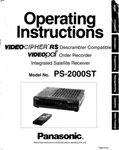 Panasonic PS-2000ST Sattelite Receiver Owners Instruction Manual. Fixed Price $22.24.
