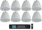 Rockville RCS180-6 Commercial 70V AMP+(8) White 4" Pendant Speakers For Bar/cafe. Fixed Price $656.55.