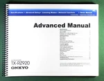 Onkyo TX-RZ920 Basic & Advanced Instruction Manual: Full Color Clear Covers!. Fixed Price $21.95.