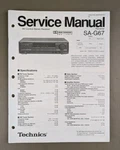 Technics SA-G67 Av Control Stereo Receiver Service Manual D-4672. Fixed Price $54.95.