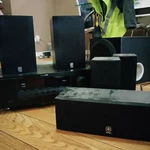 Yamaha Htr 6130 5.1 Receiver W/5 Home Theater Speakers + Sub Model #YST-SW012. Fixed Price $299.99.