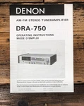 Denon DRA-750 Receiver Service Manual *original*. Fixed Price $24.97.
