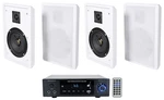 Rockville Bluamp 150 Home Stereo Bluetooth AMPLIFIER+4 White Wall Mount Speakers. Fixed Price $209.85.