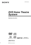 Sony DAV-FX10 Home Theater System Owners Manual. Fixed Price $22.24.