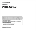 Pioneer VSX-522-K Receiver Owners Manual, Users Handbook, Operating. Fixed Price $19.95.