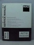 Nad AV716 Original Service Manual Free Shipping. Fixed Price $24.00.