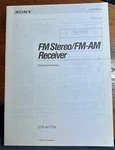 Original Oem Sony Stereo Fm/am Receiver STR-AV770X Operating Instructions. Fixed Price $10.99.