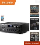 Bluetooth 5.0 Stereo Receiver - 400W Peak Audio Amplifier For Home Theater. Fixed Price $97.78.