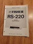 Fisher Rs- 220 Stereo Receiver Service Manual. Fixed Price $24.99.