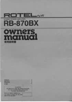 Rotel RB-870BX Amplifier Owners Manual. Fixed Price $22.24.