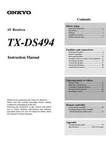 Onkyo Integra TX-DS494 Receiver Owners Instruction Manual. Fixed Price $22.24.