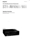 Sony STR-AV900 STR-AV1000 Receiver Owners Manual. Fixed Price $22.24.