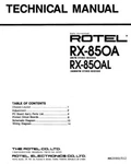 Rotel RX-850AL Receiver Owners Manual. Fixed Price $22.24.