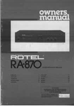 Rotel RA-870 Amplifier Owners Manual. Fixed Price $22.24.