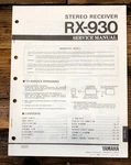 Yamaha RX-930 Receiver Service Manual *original*. Fixed Price $24.97.