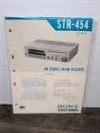 Sony STR-454 Receiver Service Manual Original Vintage Paperwork Repair. Fixed Price $13.49.