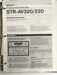Sony STR-AV320/220 Stereo Fm-am Receiver Operating Instructions Manual. Fixed Price $15.00.
