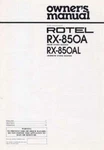 Rotel RX-850A Receiver Owners Manual. Fixed Price $22.24.