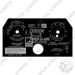 Fits Red-d-arc D300K3+3 Faceplate Decal Generator Welder 7 Year 3M Vinyl!. Fixed Price $34.95.