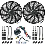 Dual 16-17 Inch Electric Fan Digital Adjustable 3/8 Thermostat Switch Controller. Fixed Price $179.95.