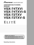 Pioneer VSX-74TXVI Receiver Owners Manual. Fixed Price $19.99.